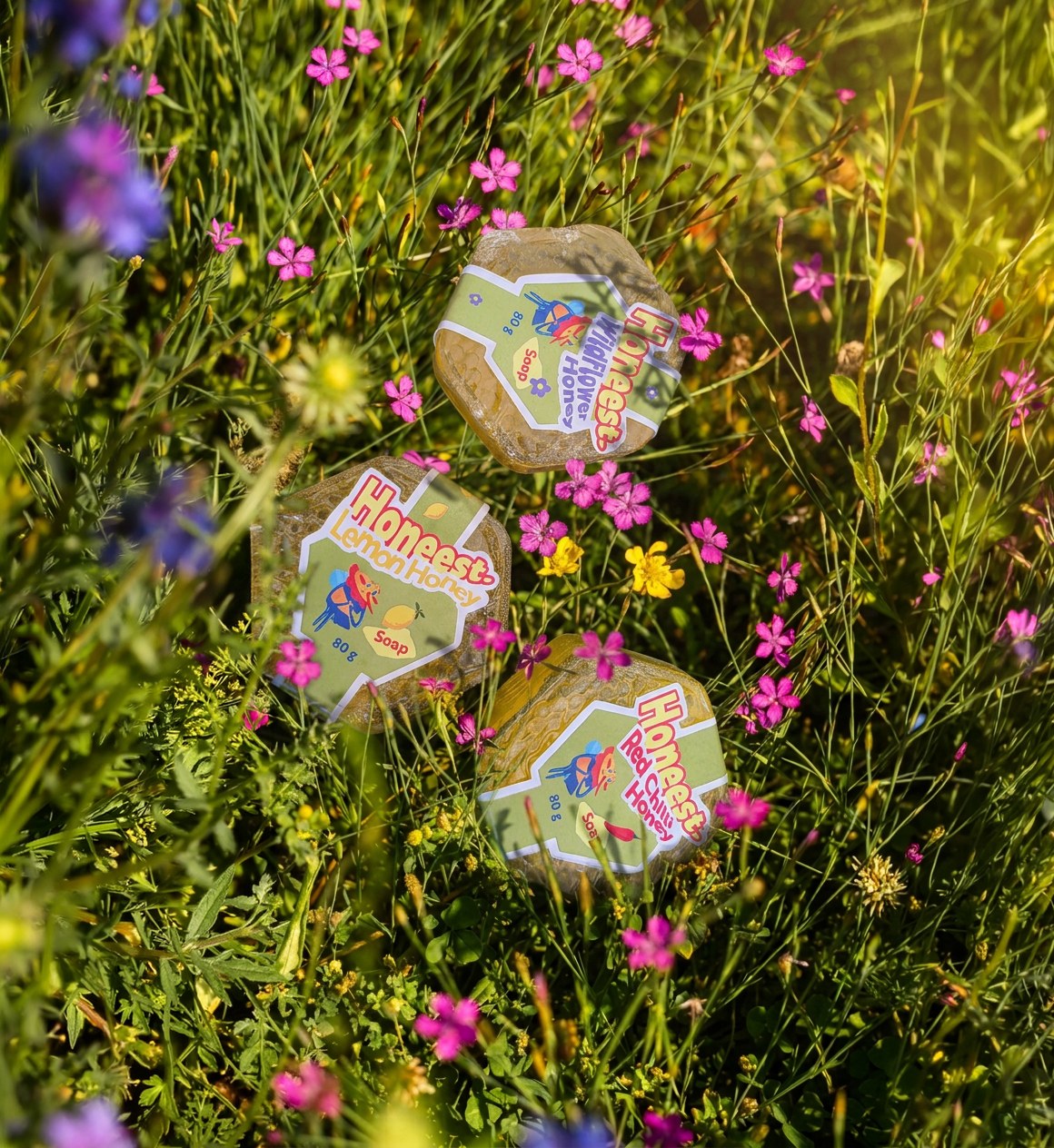 Small packets among wildflowers