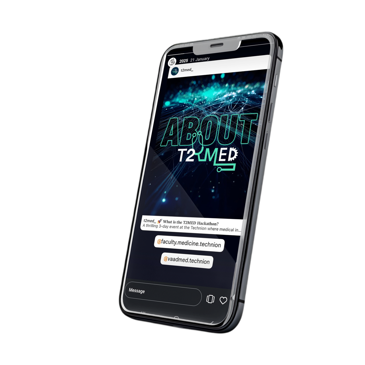 The event page on a phone